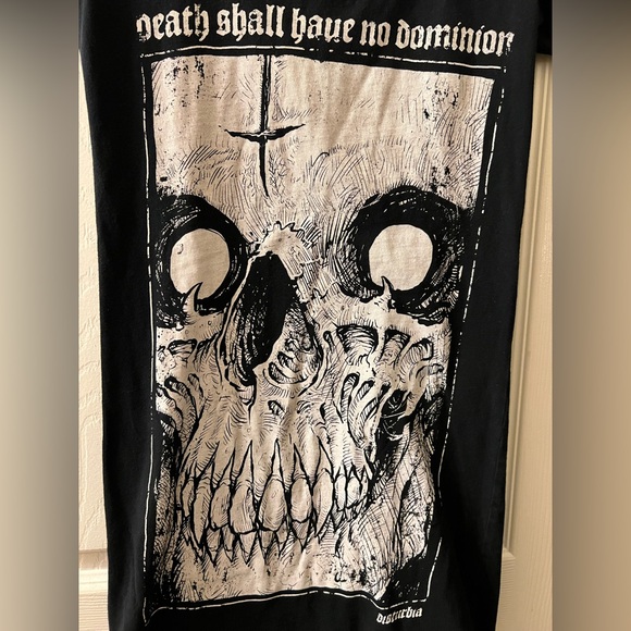 Disturbia Black Graphic Skull Dress with White Gothic Print - Picture 4 of 6